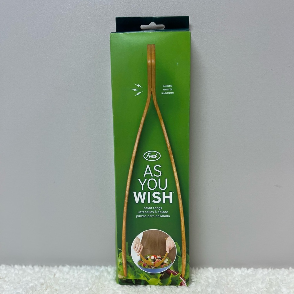 Fred & Friends "As You Wish" Salad Tongs - Wood Tone